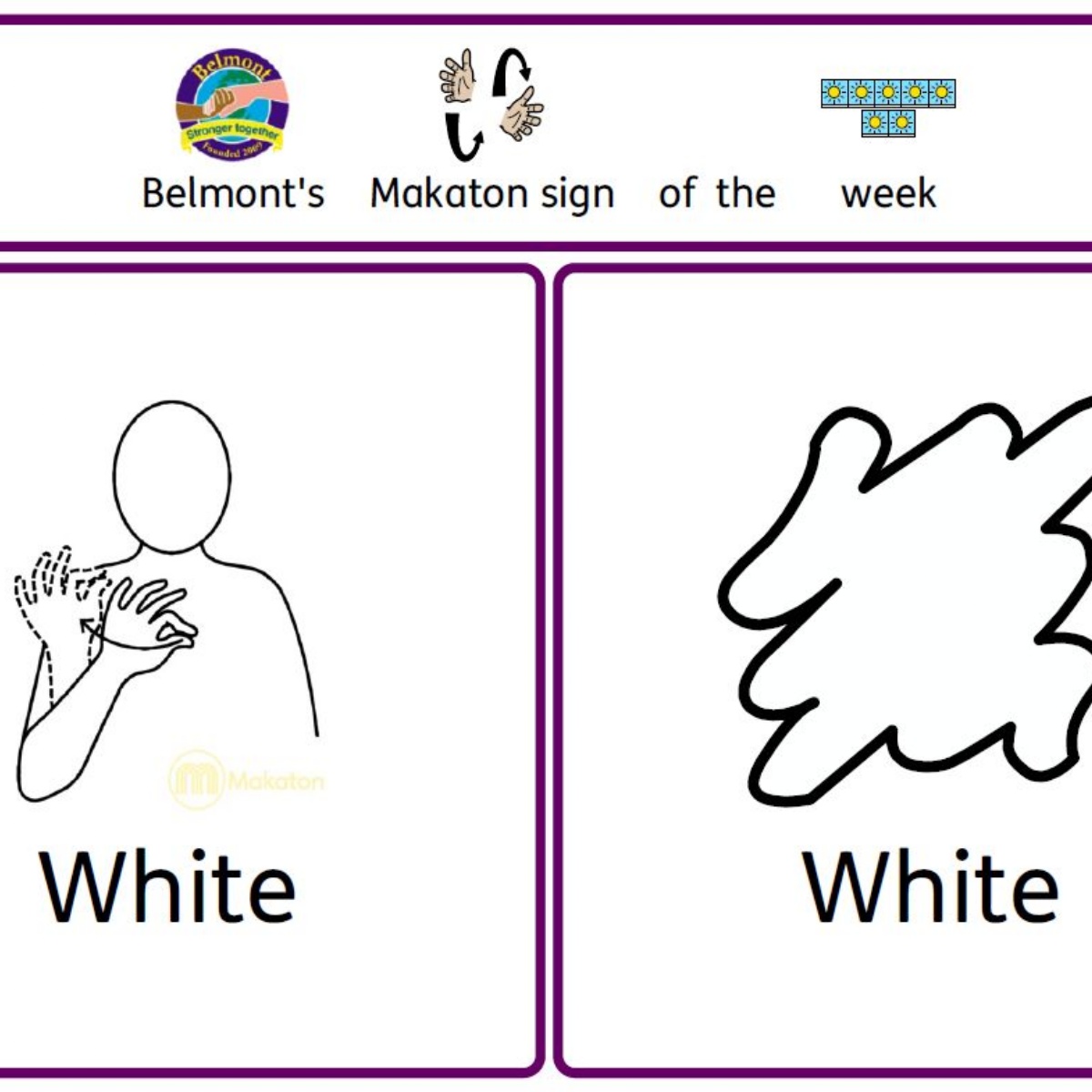 Belmont School Belmont's Makaton Sign of Week 16.01.23